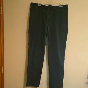 New Banana Republic Men's Size 35x32 Navy Khaki Flat Front Cotton Blend‎ Pants